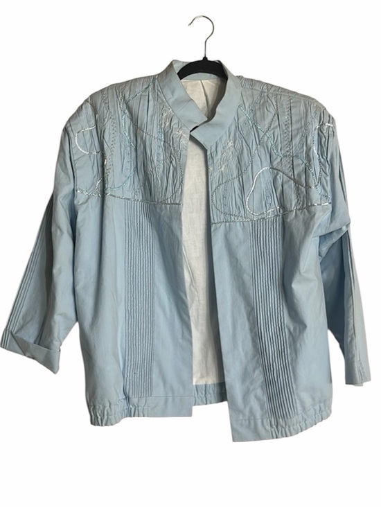 Vintage Jackets & Blazers - Vintage Blue Bomber Jacket Lightweight Casual, Fits L
